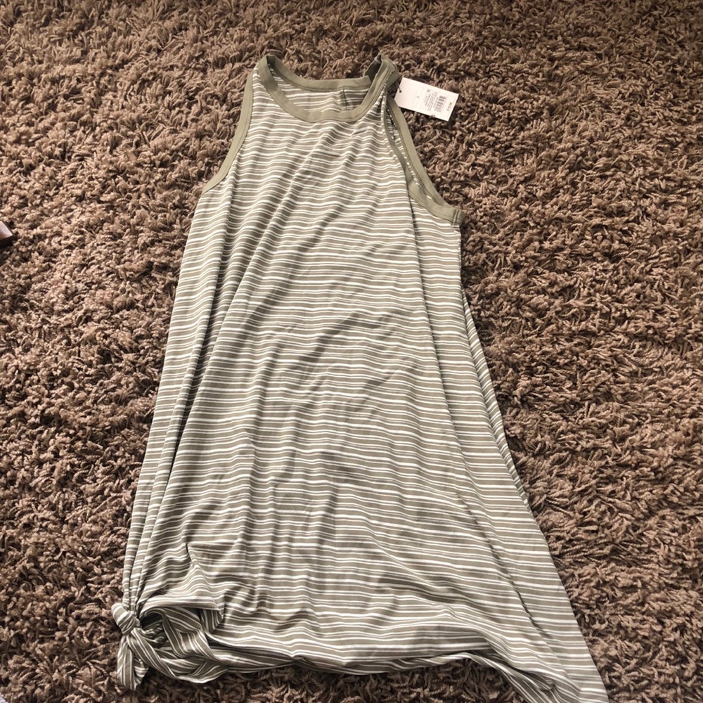Green striped dress